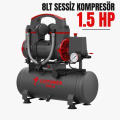 CATPOWER SESSİZ-YAĞSIZ KOMPRESÖR 8 LT CAT1110