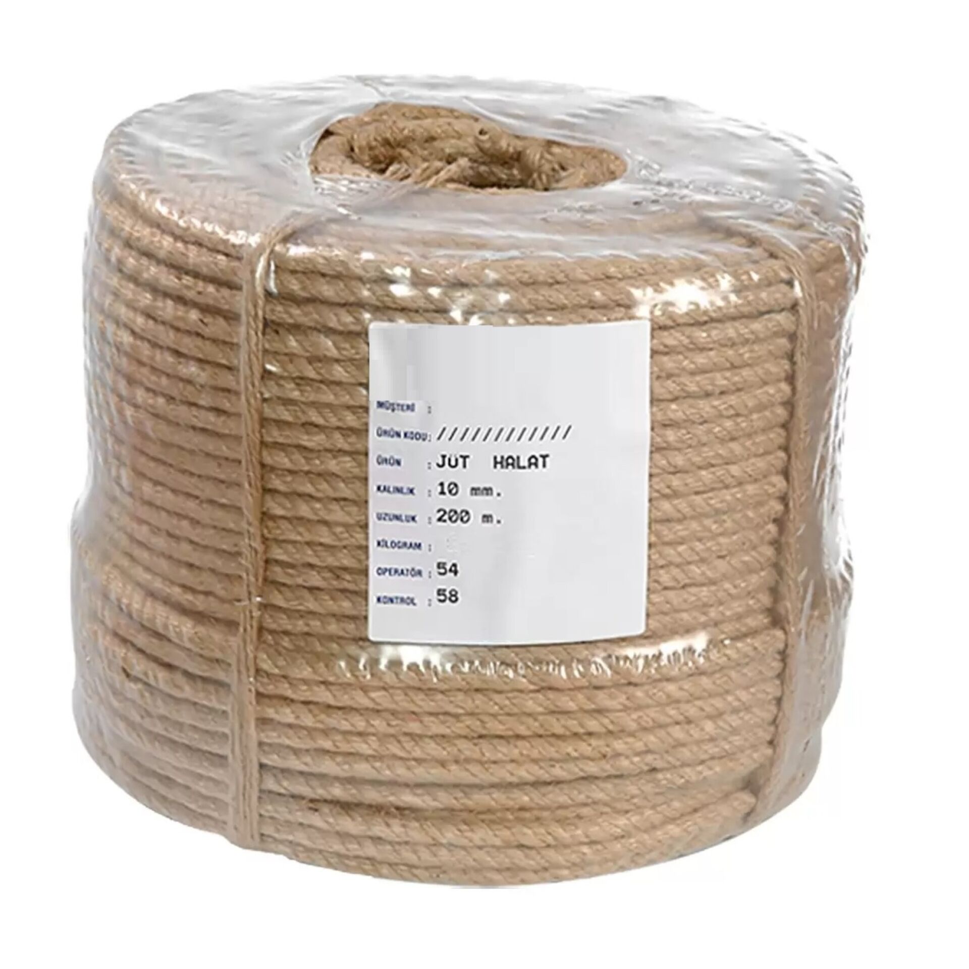 KENDİR HALAT(JÜT) 10 MM (1 TOP 200 MT) (MT 60 GR)