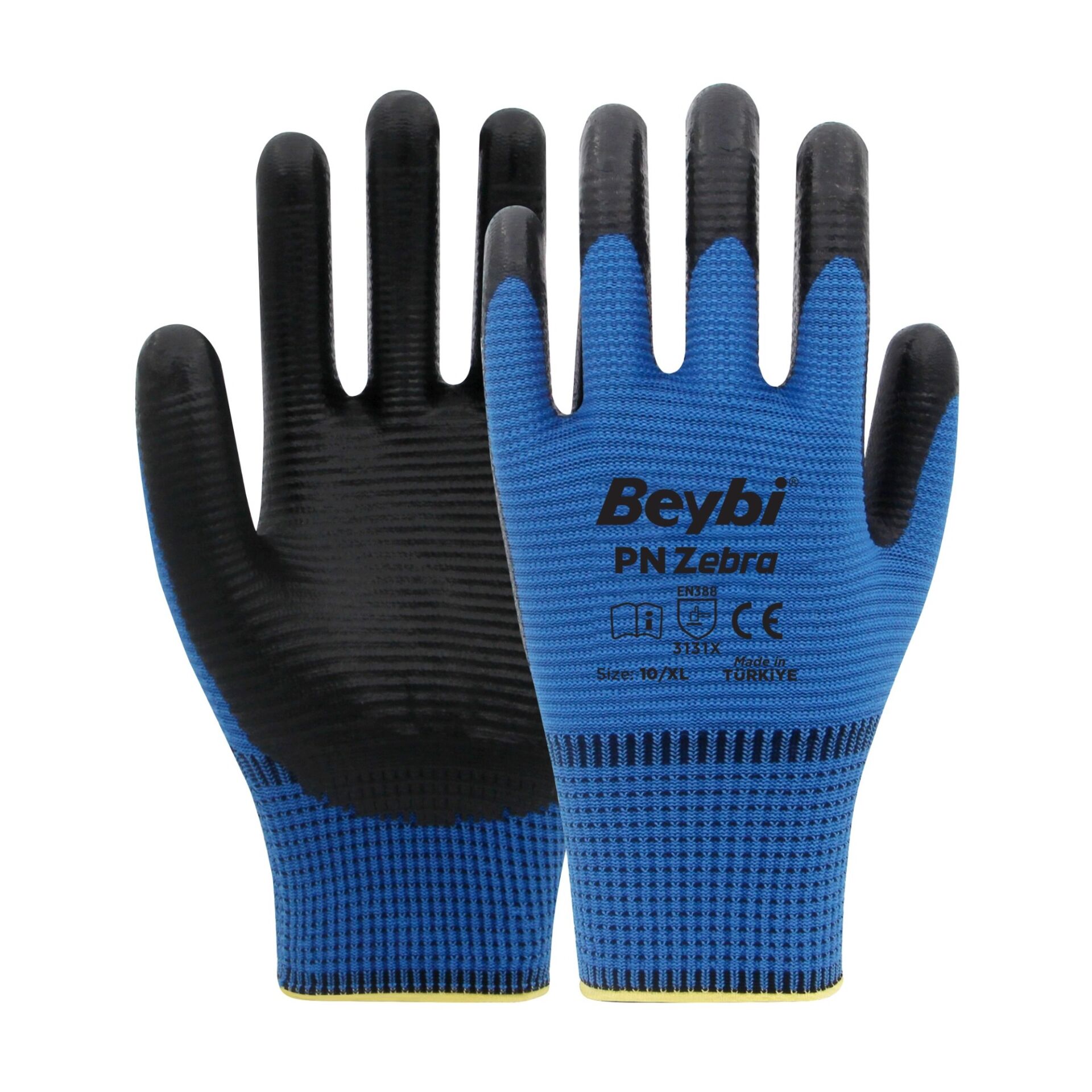 BEYBİ PN5 ZEBRA ELDİVEN MAVİ-SİYAH NO: 9