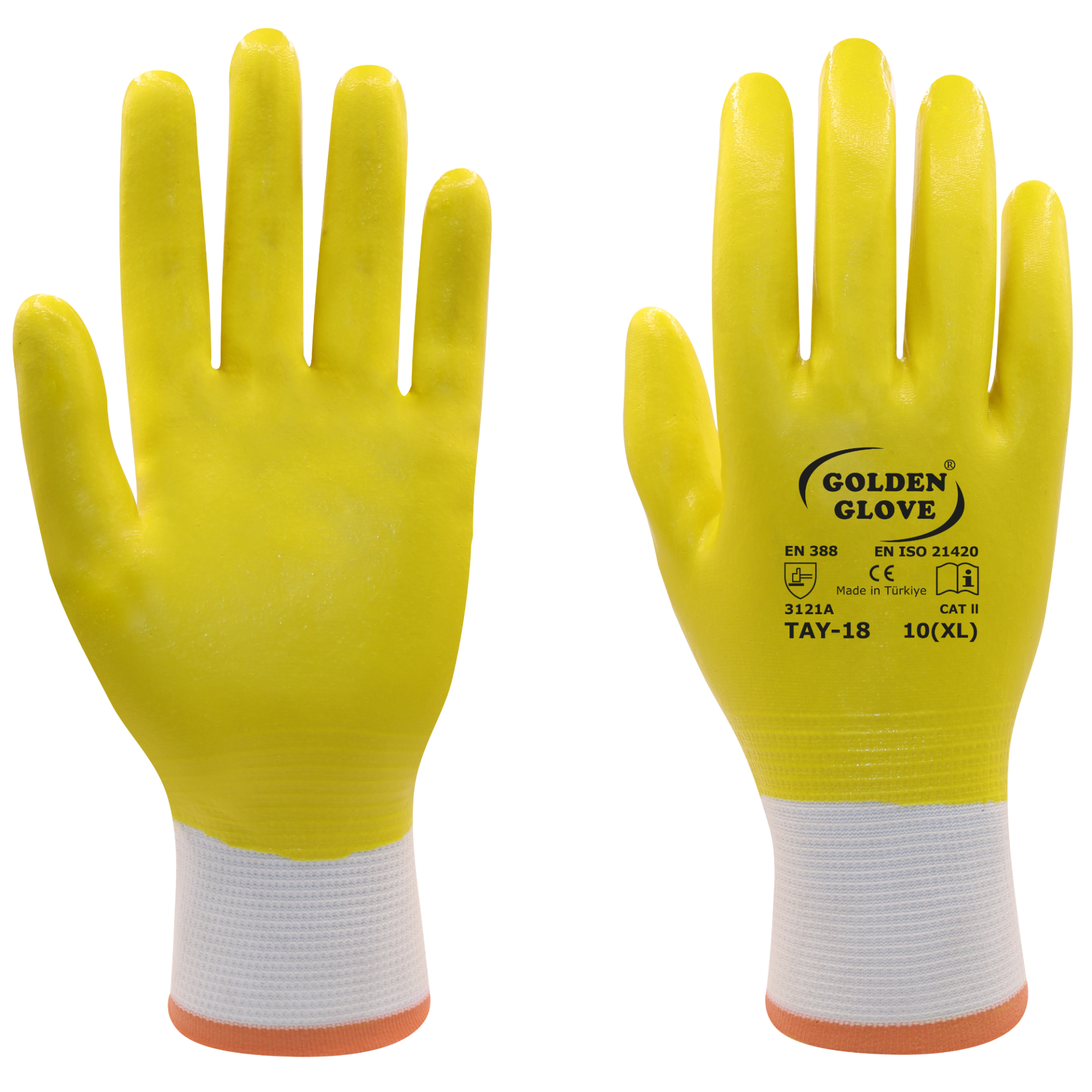 GOLDEN GLOVE TAY-18 TAM KAPLI ELDİVEN SARI NO:10