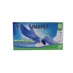 HASPET MAVİ PUDRASIZ NİTRİL MUAYENE ELDİVENİ M