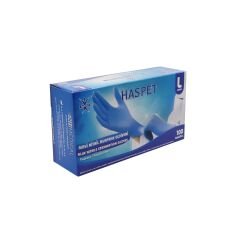 HASPET MAVİ PUDRASIZ NİTRİL MUAYENE ELDİVENİ L