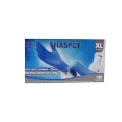 HASPET MAVİ PUDRASIZ NİTRİL MUAYENE ELDİVENİ XL