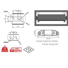 CANEX TELESKOPİK BİLYALI RAY 43x25 CM