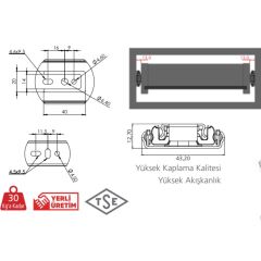 CANEX TELESKOPİK BİLYALI RAY 43x25 CM