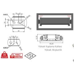 CANEX TELESKOPİK BİLYALI RAY 43x45 CM