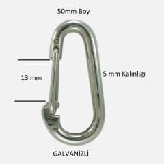 BAŞ ZİNCİR KARABİNA YAYLI 5 MM