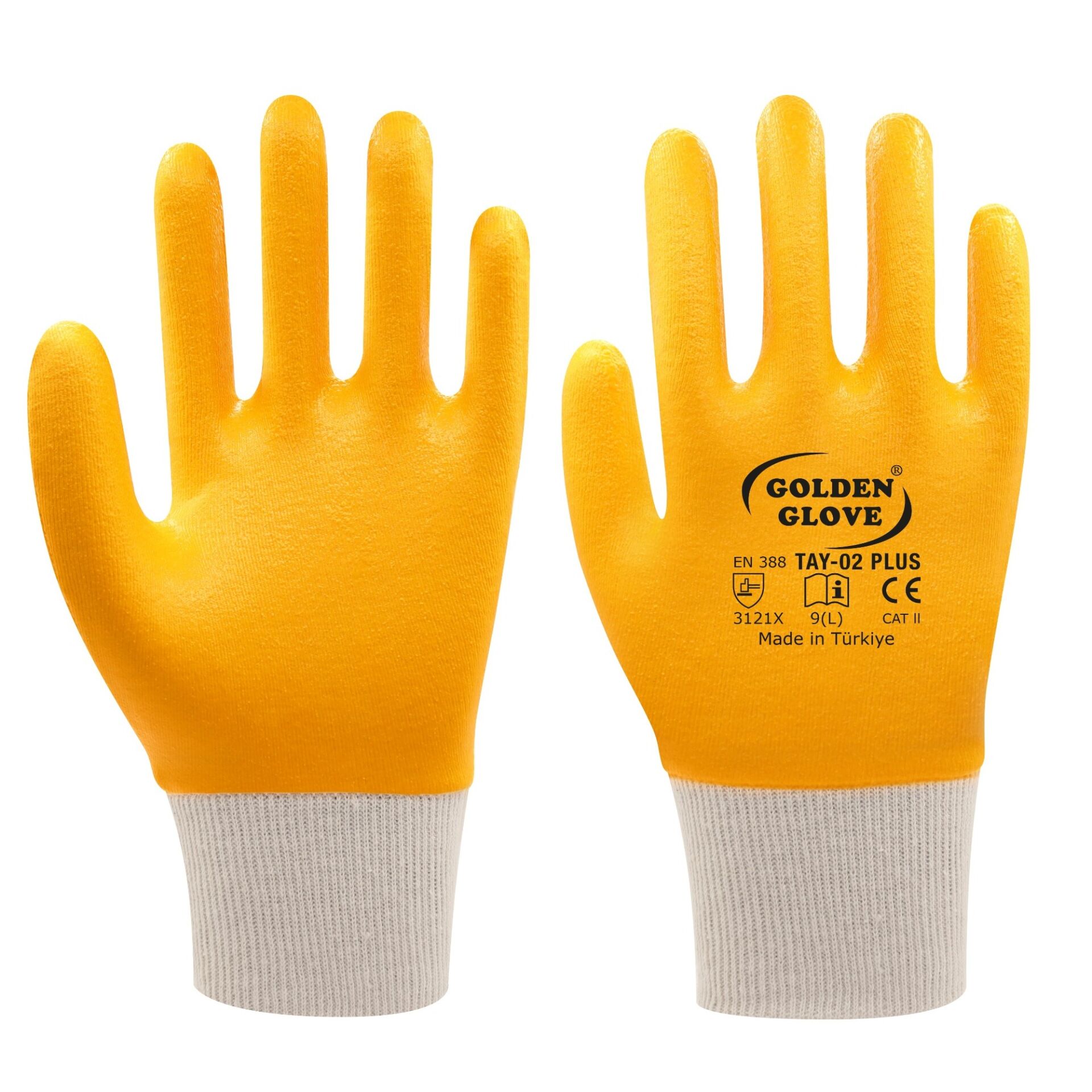 GOLDEN GLOVE TAY-02+PLUS NİTRİL ELDİVEN SARI NO:9