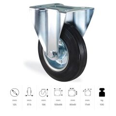 KAMA SERVİS TEKERİ SABİT 125 MM (SLP125İ)