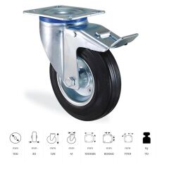 KAMA SERVİS TEKERİ FRENLİ DÖNER 100 MM (SLP100F)