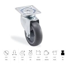 KAMA SERVİS TEKERİ GRİ DÖNER 100 MM (MTB100)