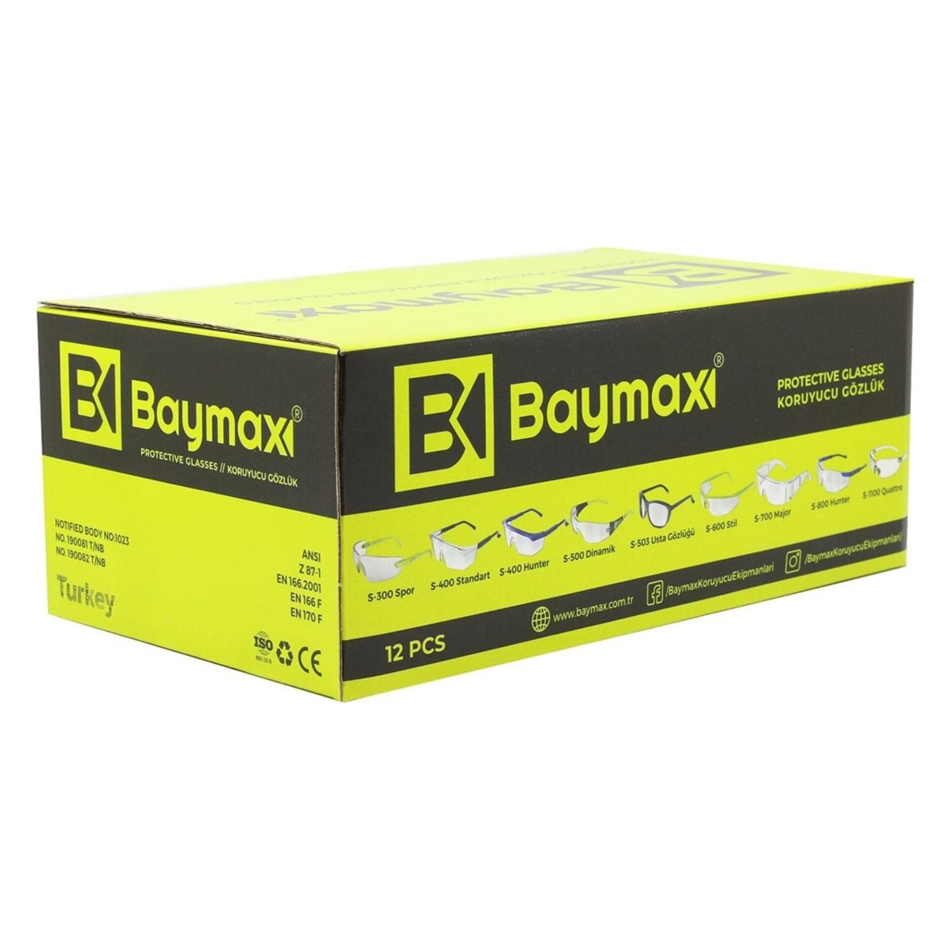 BAYMAX DYNAMİC KORUYUCU GÖZLÜK FÜME S-500 (ÇAPAK)
