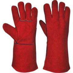 MAX SAFETY KAYNAKÇI DERİ ELDİVEN KIRMIZI