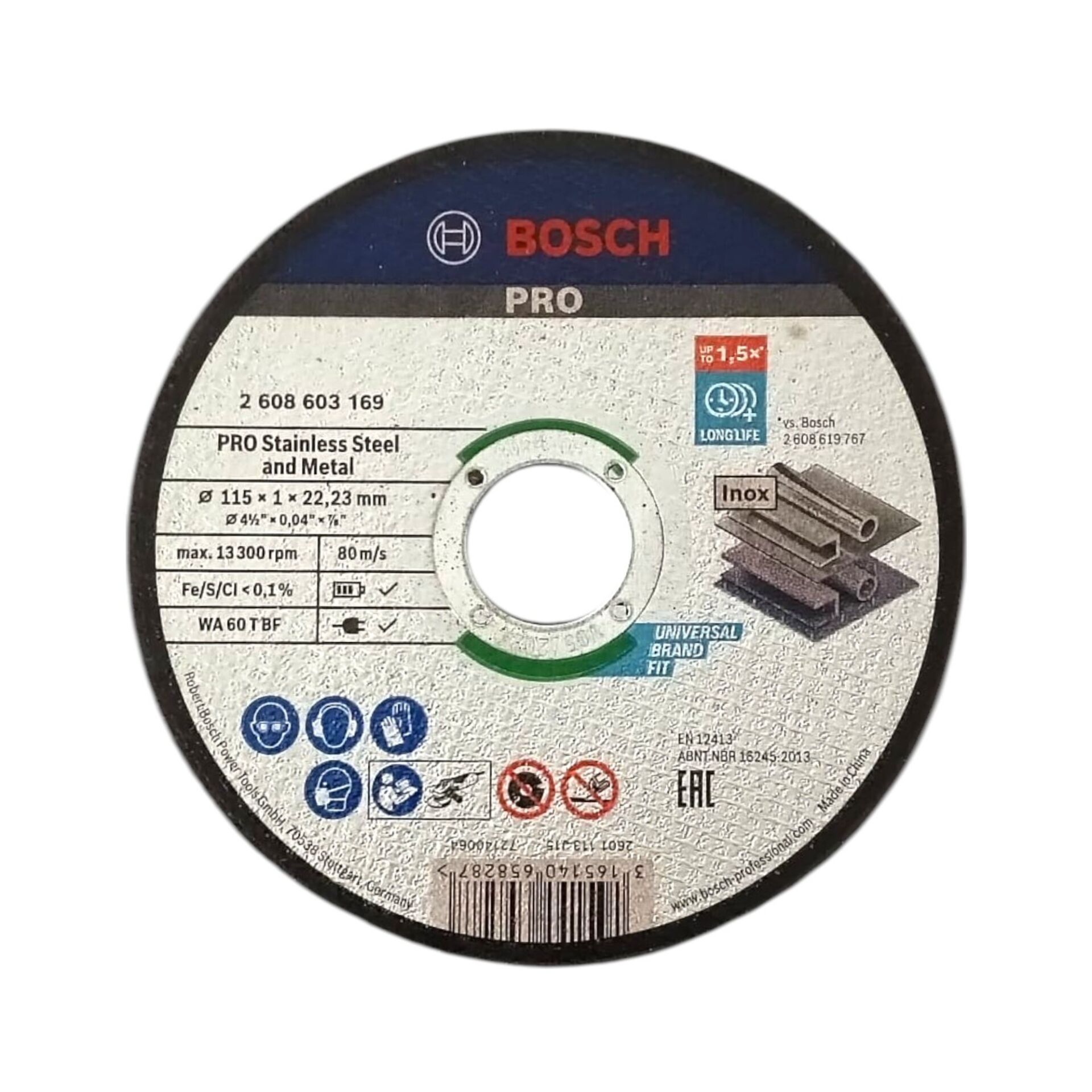BOSCH İNOX KESME TAŞI 115x1.0 2608603169