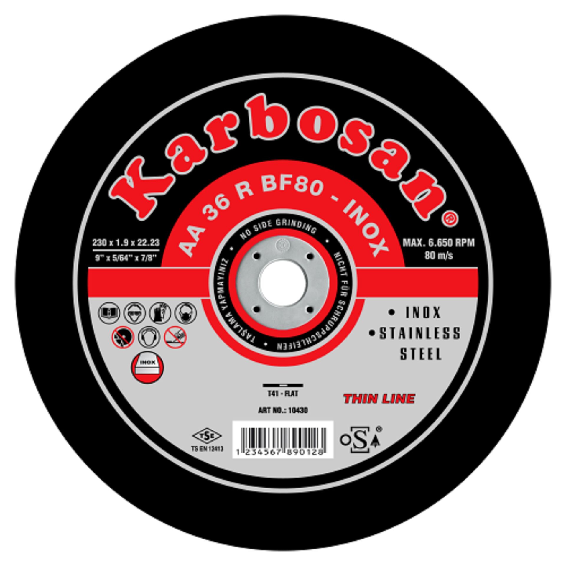 KARBOSAN İNOX THINLINE KESİCİ 230x1.9x22 (910430)