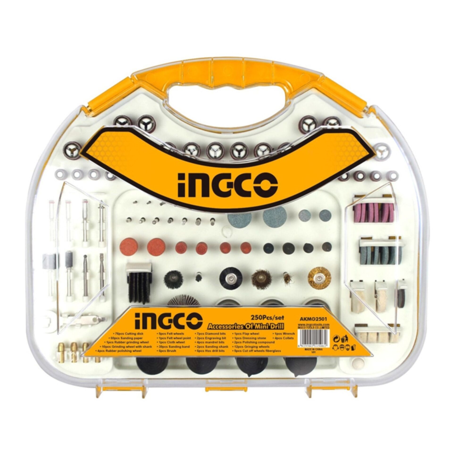 İNGCO AKMG2501 MİKRO AKSESUAR SETİ 250 PCS.