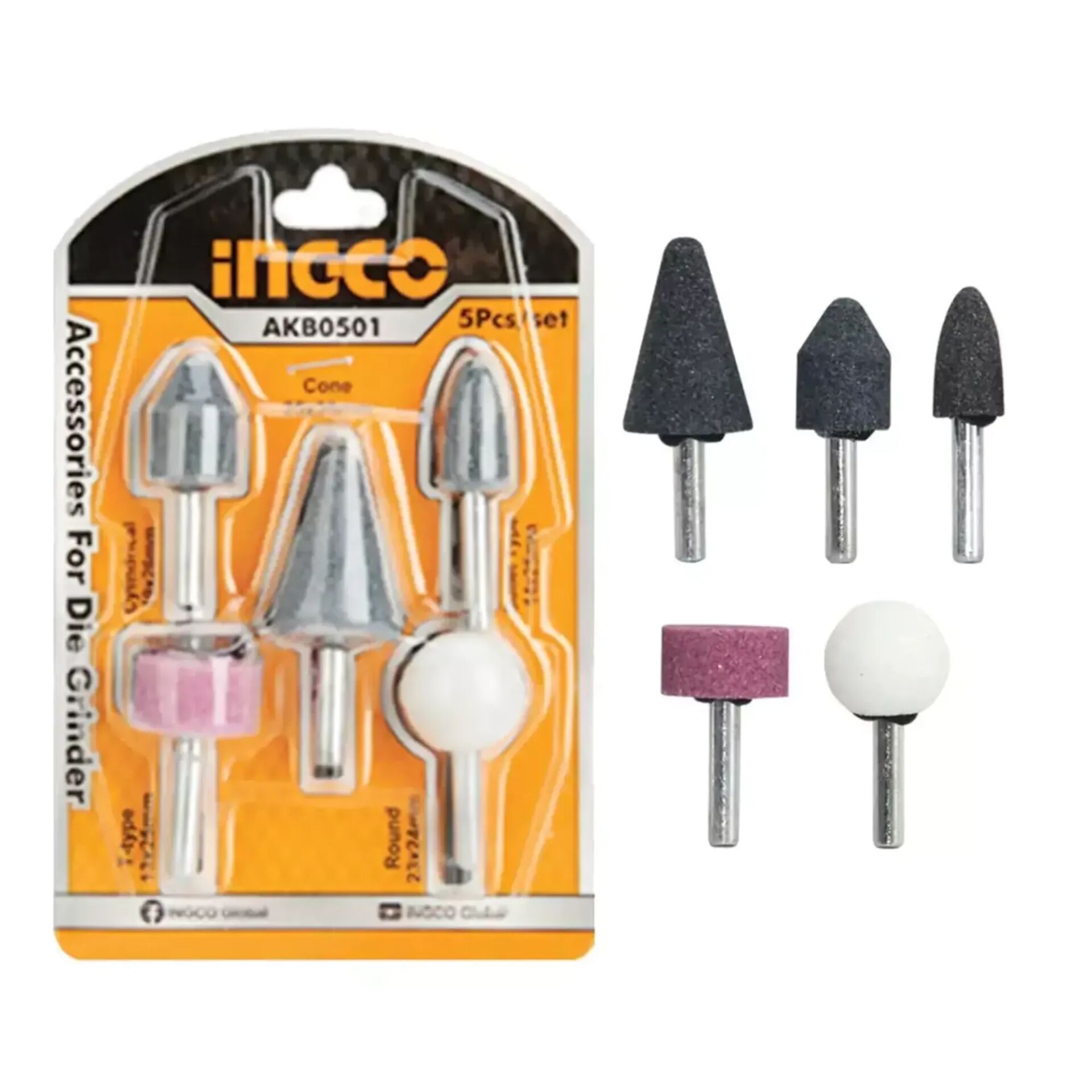 İNGCO AKB0501 GRAVÜR TAŞLAMA SETİ 5 Lİ