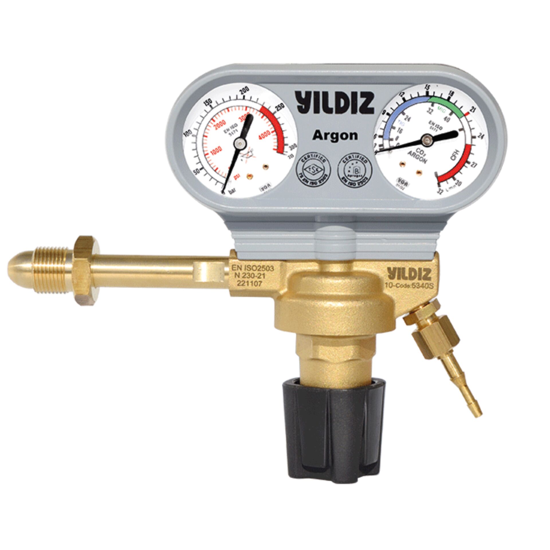 YILDIZGAZ 5340S ARGON BASINÇ DÜŞÜRÜCÜ 0.21 LT/DK