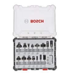 BOSCH AHŞAP FREZE BIÇAK SETİ 15 Lİ 6 MM 2607017471