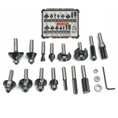BOSCH AHŞAP FREZE BIÇAK SETİ 15 Lİ 6 MM 2607017471