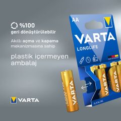 VARTA LONGLİFE ALK. KALEM PİL 5157(PK 4 LÜ) 525164