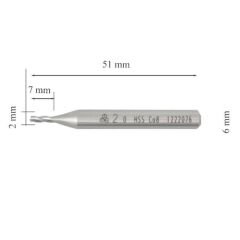 MTE HSSE PARMAK FREZE KISA DIN844 2 MM 276180200