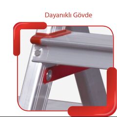 ALÜMİNYUM ÇİFT ÇIKIŞLI MERDİVEN 5 Lİ