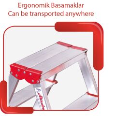 ALÜMİNYUM ÇİFT ÇIKIŞLI MERDİVEN 7 Lİ