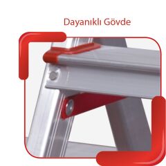 ALÜMİNYUM ÇİFT ÇIKIŞLI MERDİVEN 3 LÜ