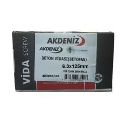 AKDENİZ AHŞAP VİDASI (BETOFAS) 6.3x125 (400 AD.)