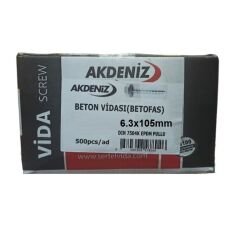 AKDENİZ AHŞAP VİDASI (BETOFAS) 6.3x105 (500 AD.)