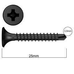 AKDENİZ ALÇIPAN VİDASI M.U.V. 3.5x25 (1000 AD.)