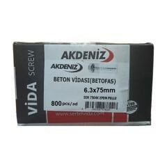 AKDENİZ AHŞAP VİDASI (BETOFAS) 6.3x75 (800 AD.)